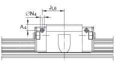 球单轨引导系统 KUVE35-B-EC, 扩展的互换性，短系列滑块，四排；可提供耐腐蚀设计